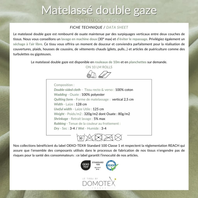 Doble Gasa acolchada estampada Noche / Noche